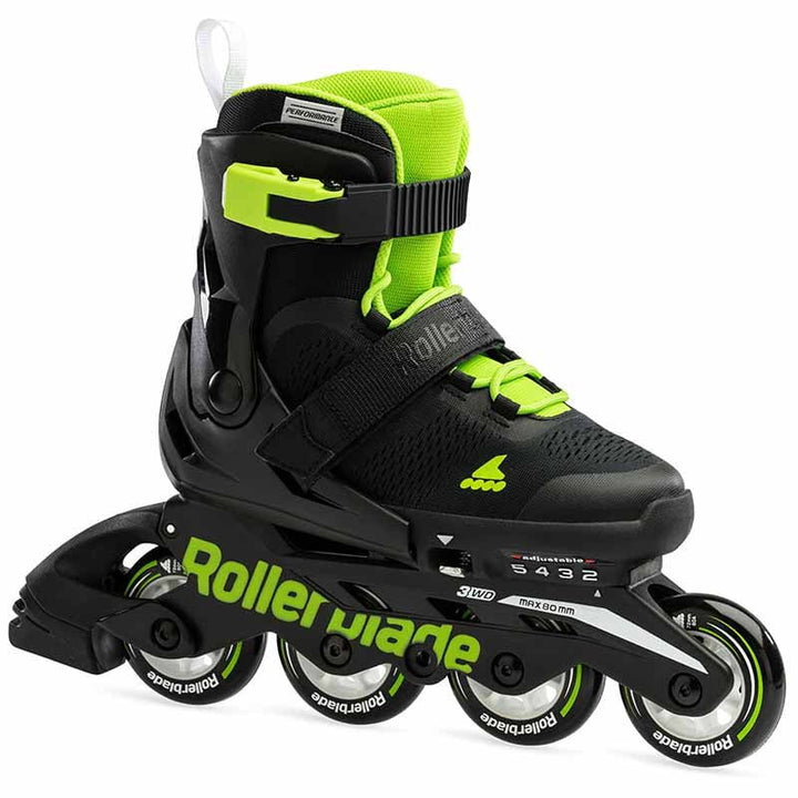 Microblade Kids Adjustable Fitness Inline Skate, Black/Green main image 0